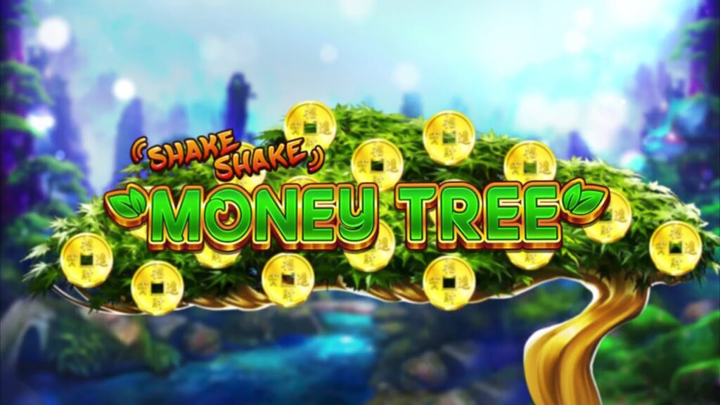 Slot Money Tree CQ9 featuring a golden money tree with shimmering coins and treasures in the background.